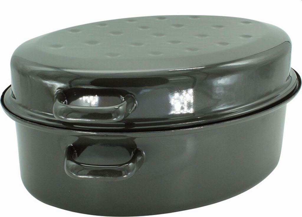 KRÜGER Gansbräter 38cm m.Deckel emailliert Produktbild 