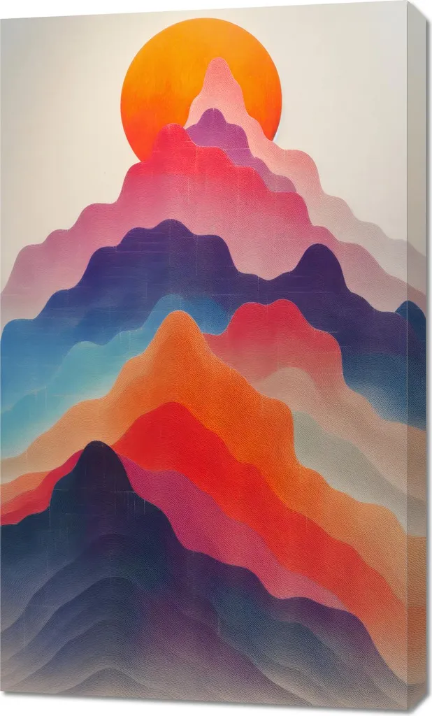 Tableau Montagnes Gama 60 x 100 cm : Décoration Murale Paysage Nature