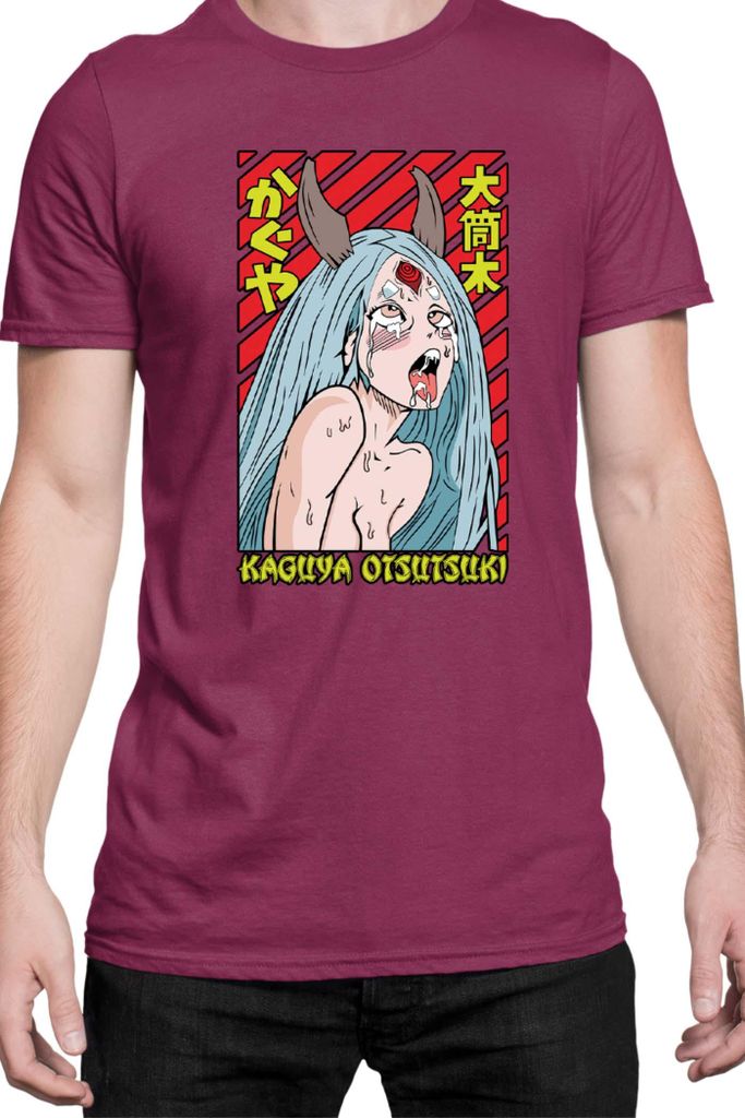 Herren T-Shirt Japan Manga Anime Comics Animation Naruto Kaguya, Man 2XL / Burgundy