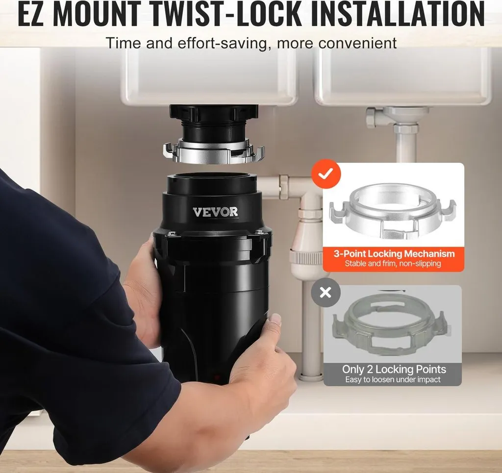 Tritarifiuti Professionale 1/2 HP EZ Connect | Motore 3820 RPM Inox - 5