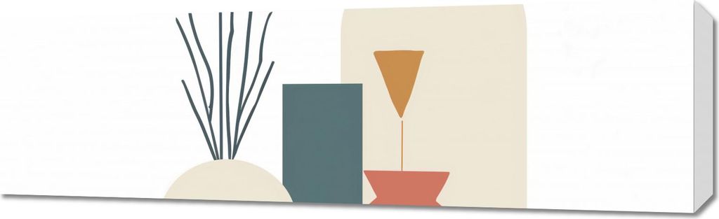 Bild 100x30cm Cremefarbene Vasen