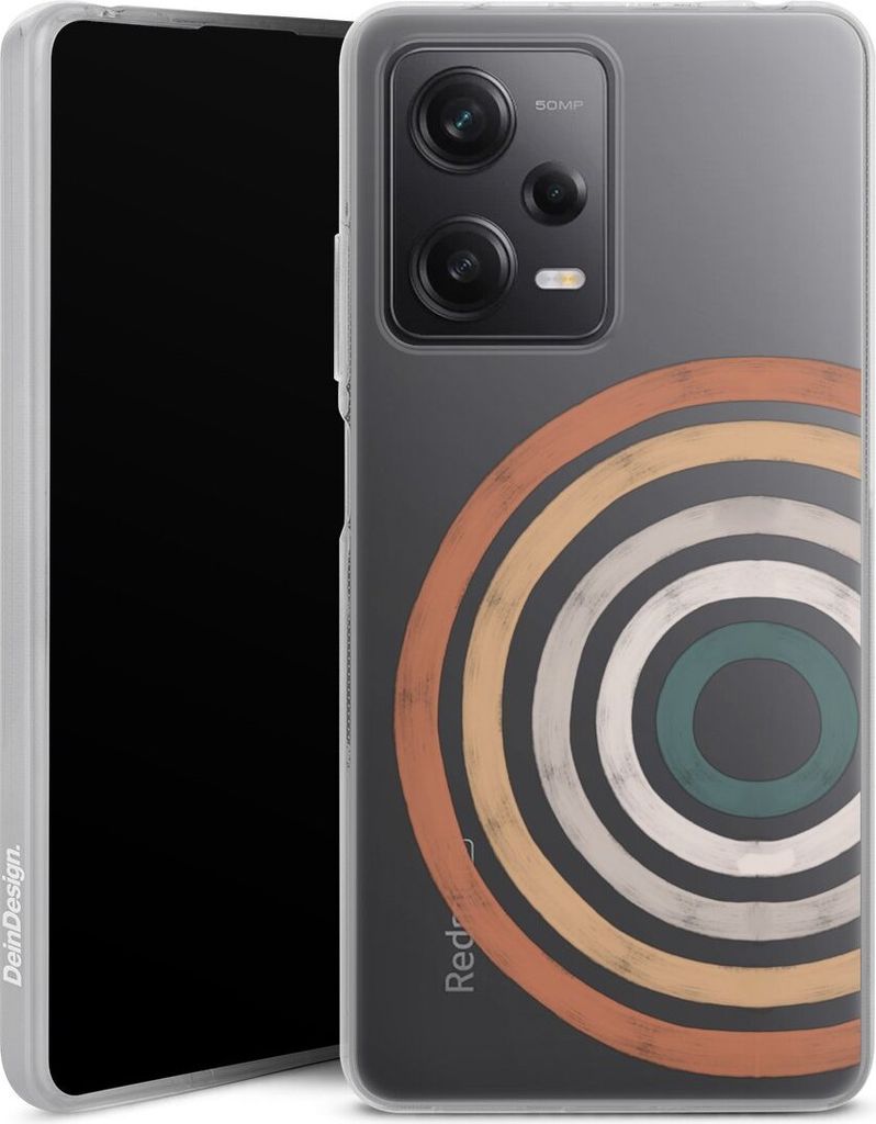 DeinDesign Handyhülle für Xiaomi Redmi Note 12 Pro 5G Silikon Hülle Case Smartphone Schutzhülle Kreise Regenbogen Wasserfarbe