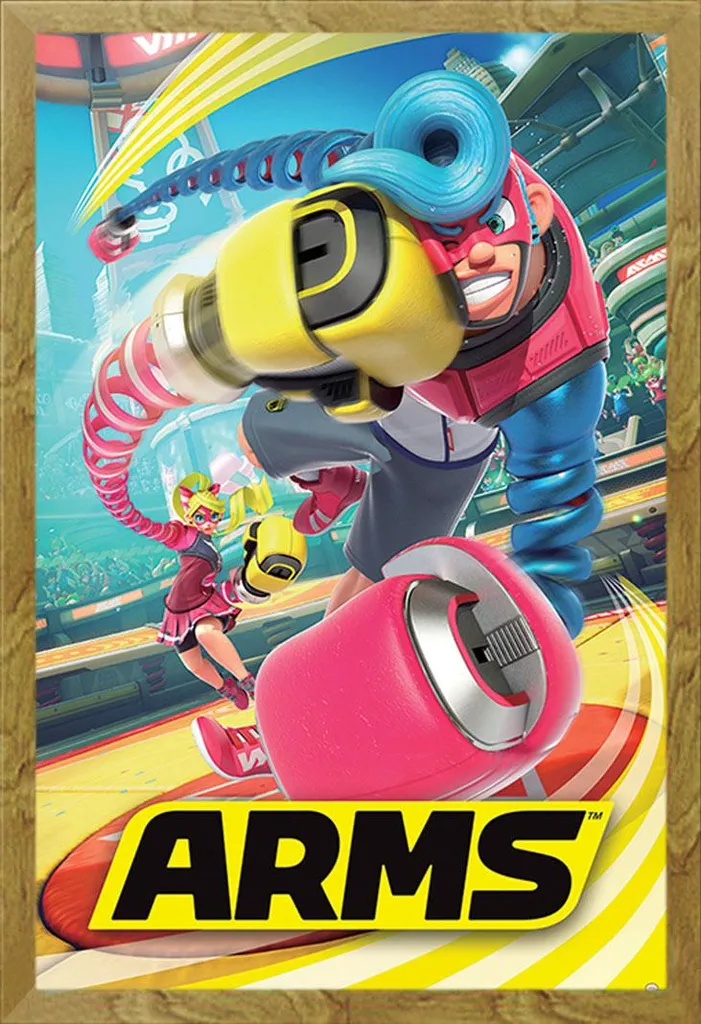 Déco Murale Geek ARMS Poster Encadré Shinsuke Chêne pour Chambre Gaming