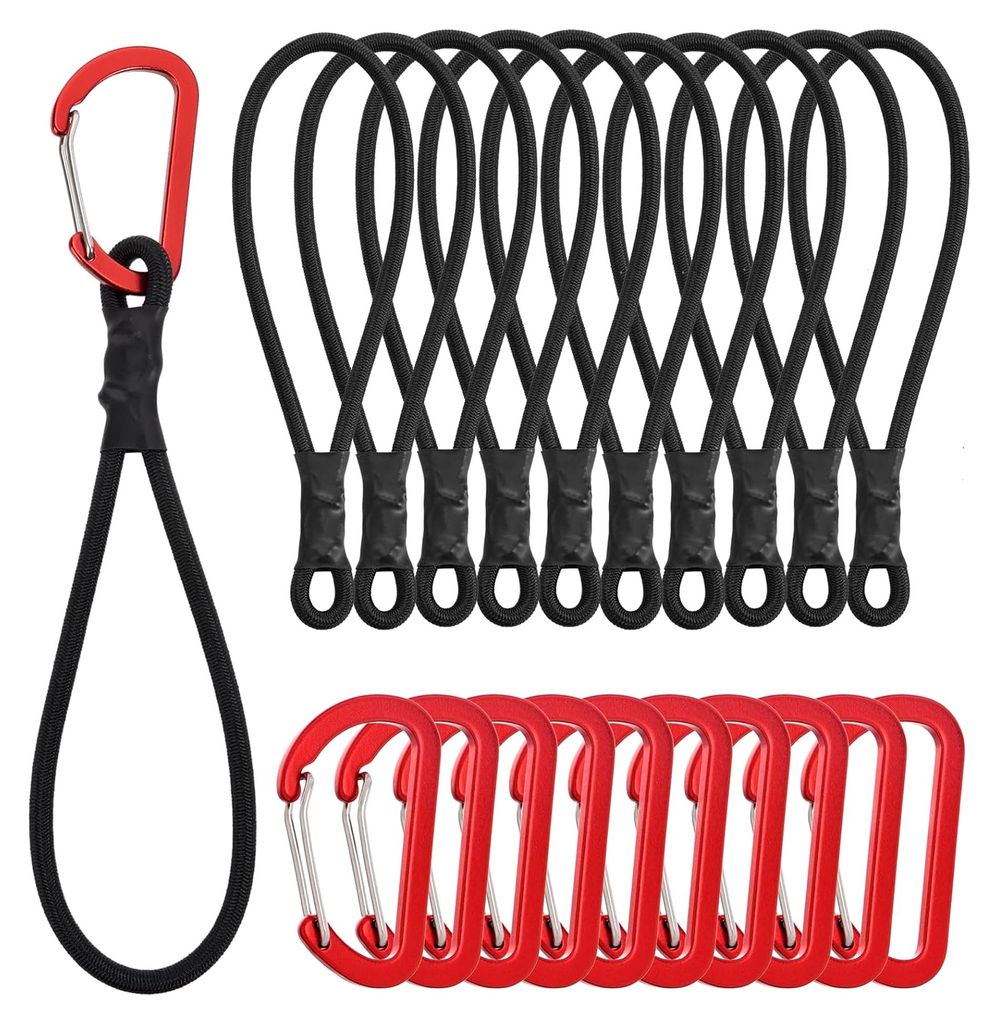 10 Stück Spanngummi mit Karabiner, Multifunktionale Gummispanner für Planen, Zelte und Camping