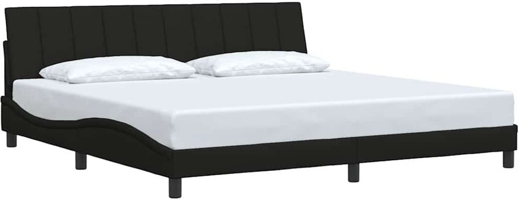 Bettgestell ohne Matratze "Hanko" Schwarz 200x200 cm Stoff