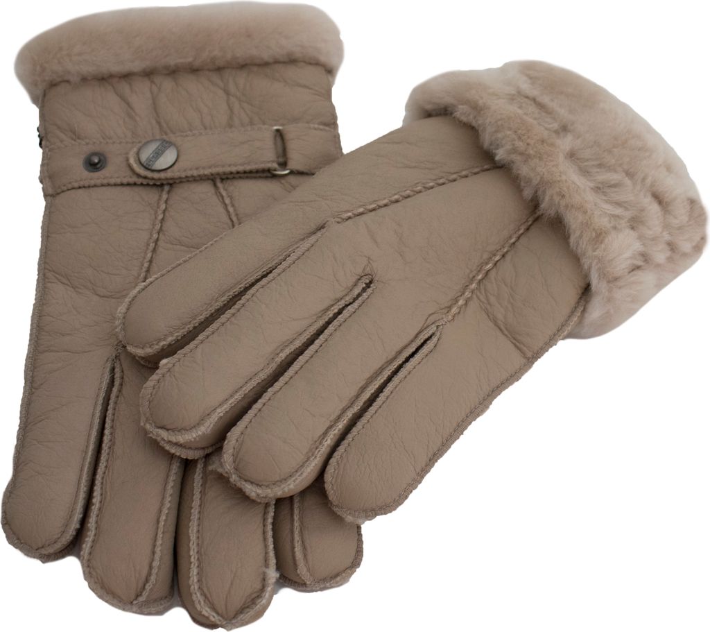 Finger Handschuhe Nappaleder gefüttert echtes Lammfell HDS-FING2 Beige XXL