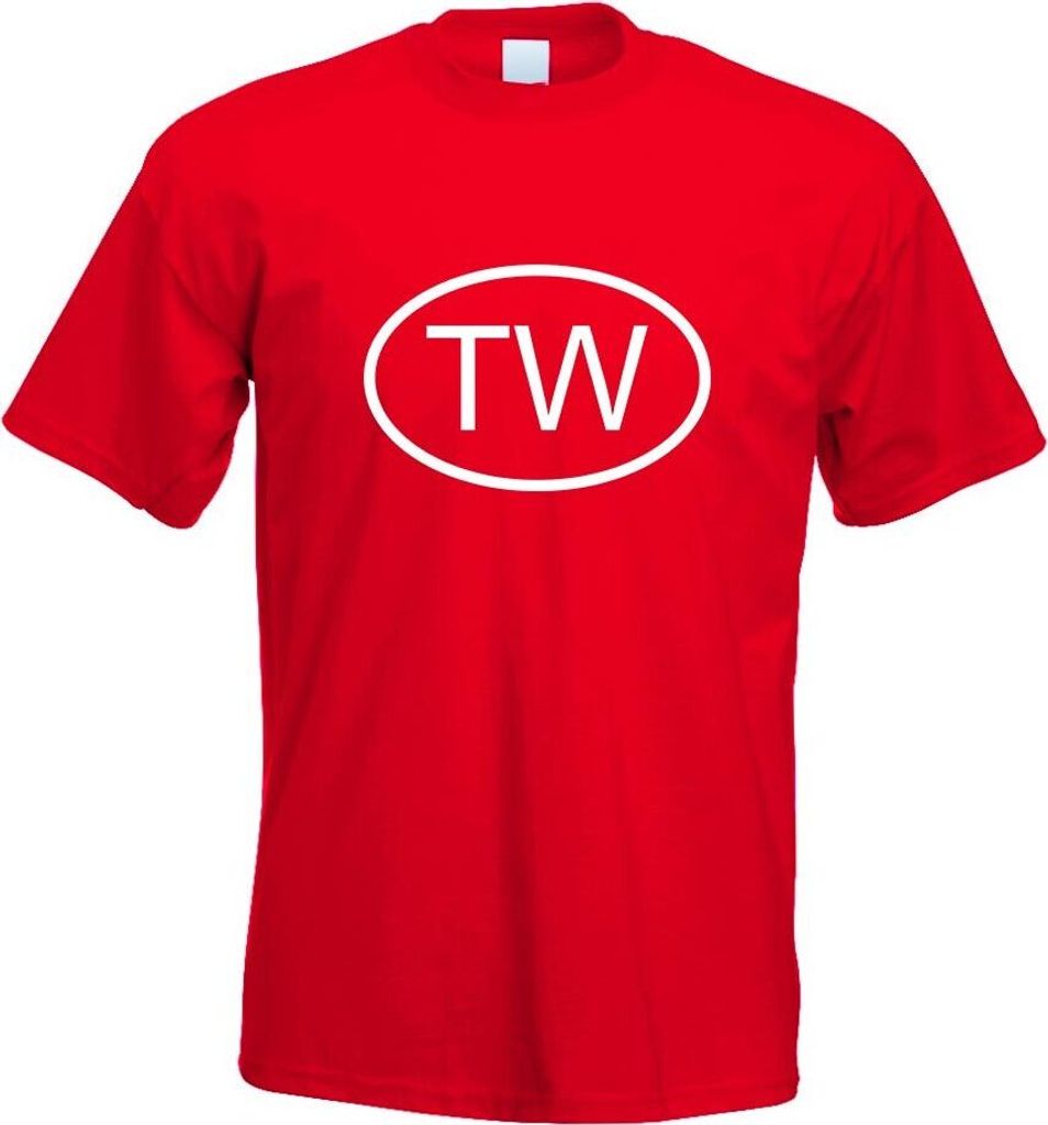 Kiwistar - T-Shirt - rot - Taiwan TW Motiv Bedruckt Funshirt Design Print - mit Motiv Bedruckt - Funshirt Design - Sport - Freizeit - Herren - S