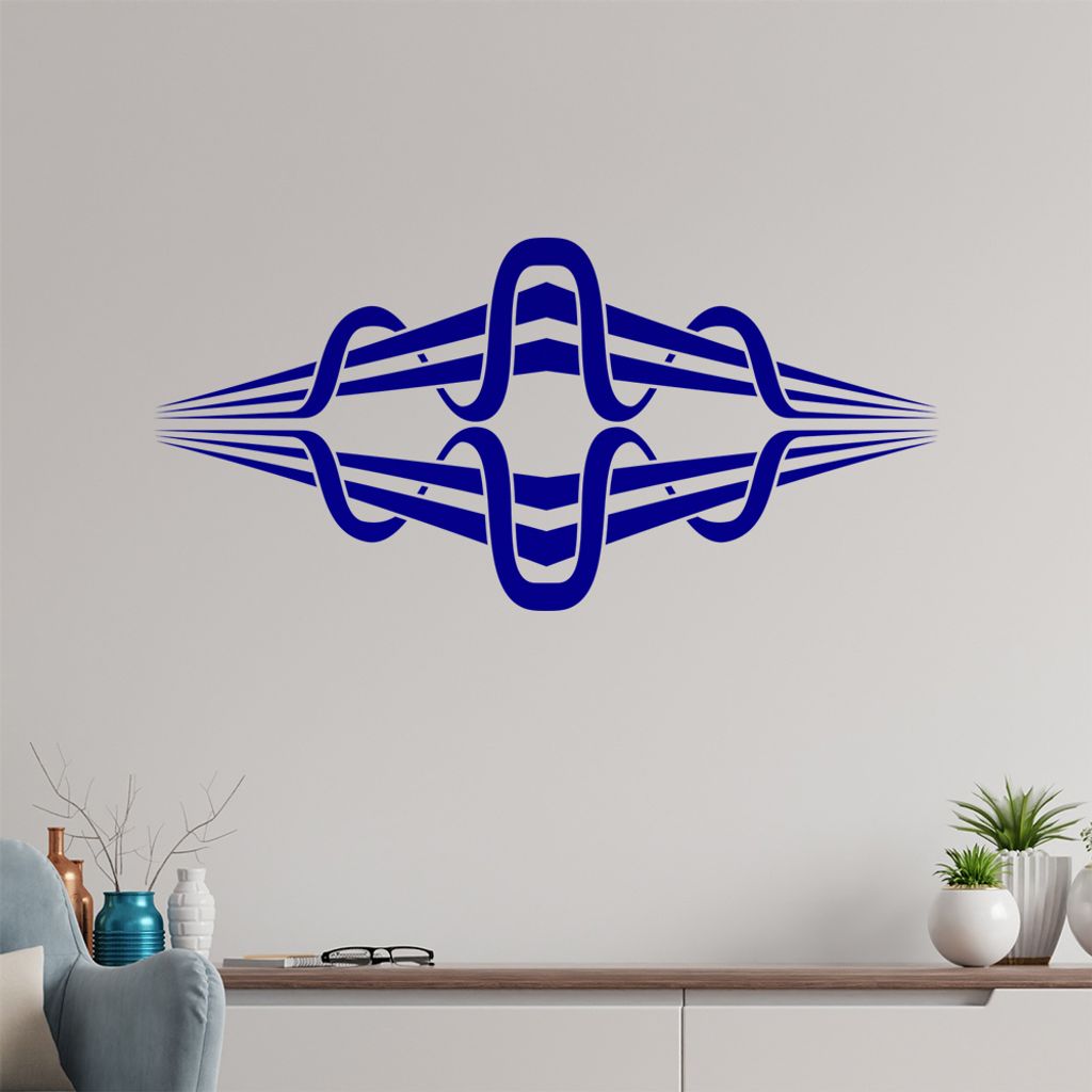 Tribal Wellen Wandtattoo in 6 Größen - Wandaufkleber Wall Sticker - Dekoration, Küche, Wohnzimmer, Schlafzimmer, Badezimmer