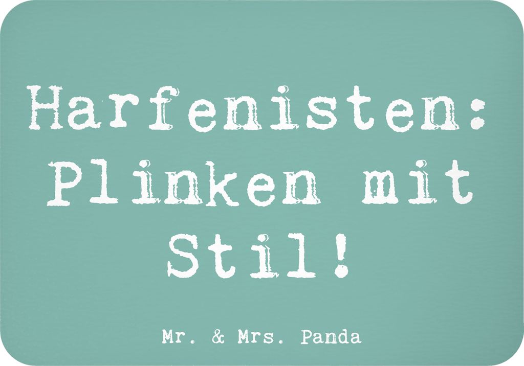 Mr. & Mrs. Panda magnet Spruch Harfe mit Stil - Meeresbrise - Geschenk, memomagnet, Musiker, Lernen, Zupfen, Instrument, Kühlschrankmagnet, Musik,...