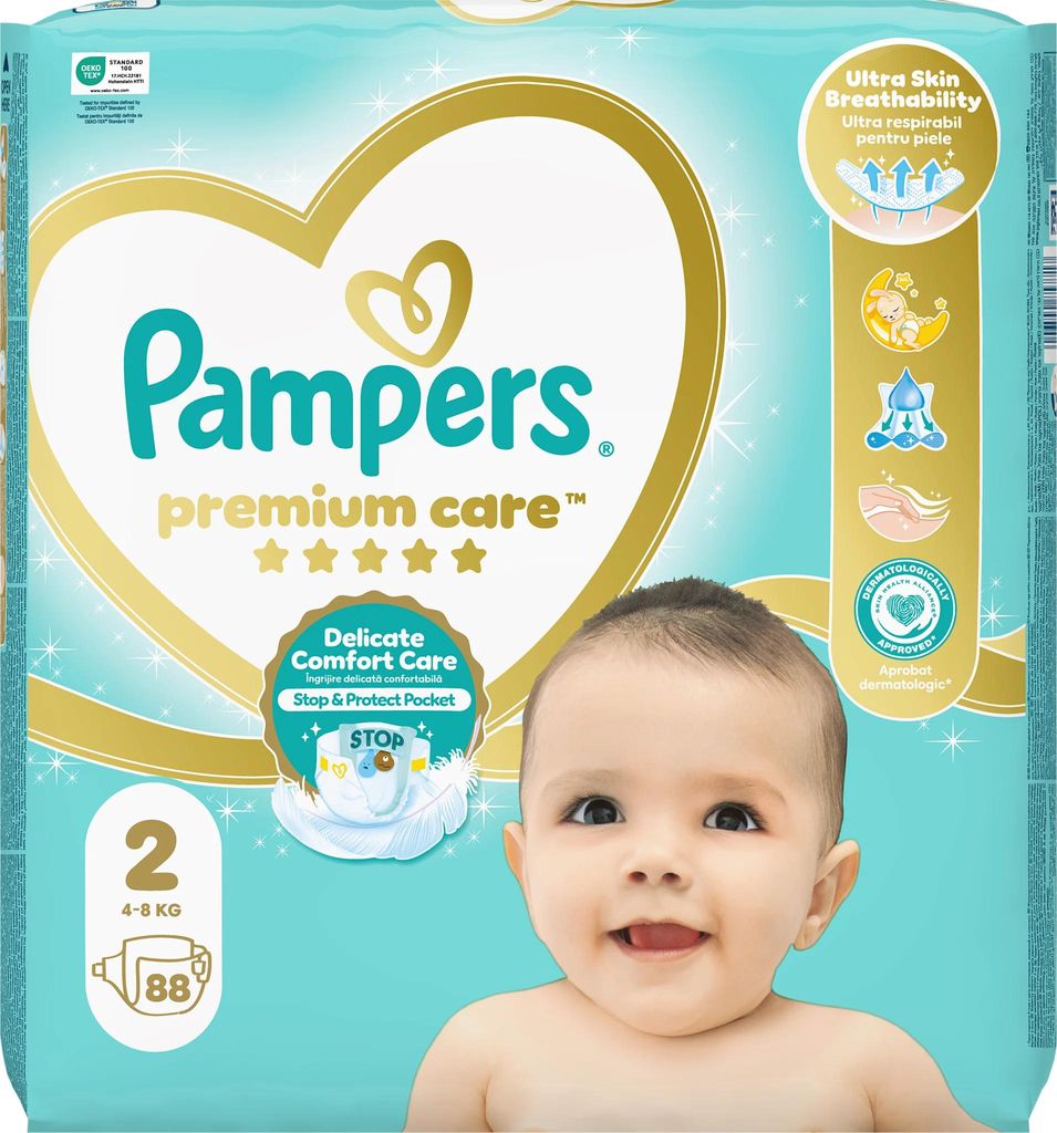 Pleny Premium Care, velikost 2 (4-8 kg), 88 ks Obrázek produktu 