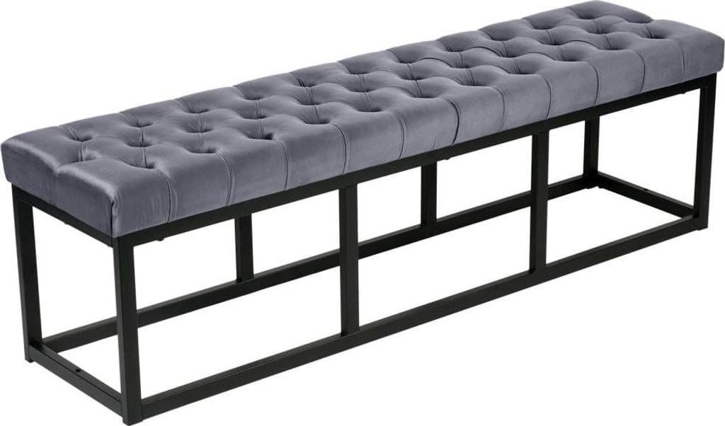 Verzierte Designbank – Samtsofa – r Komfort und Stabilität | Farbe: Grau | Größe: 150 cm