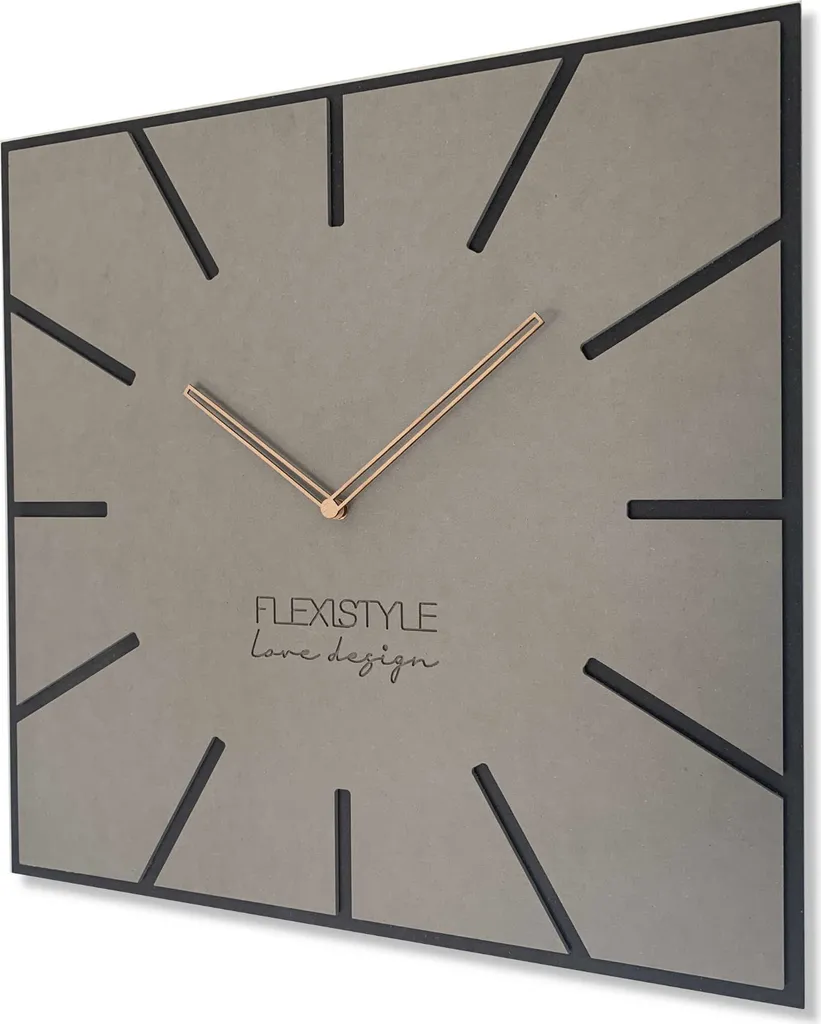Grande horloge murale EKO EXACT 2 de 50 cm en métal argenté élégante