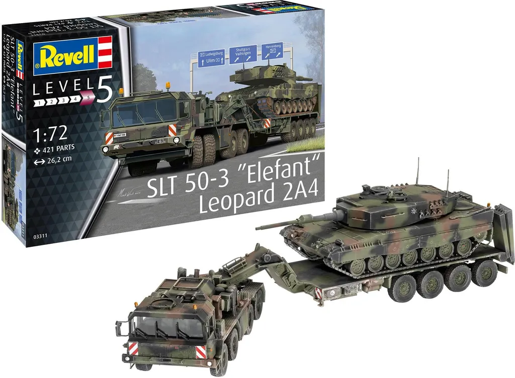 Set Militaire Complet 1:72 SLT 50-3 Elefant + Leopard 2A4 sans Manque