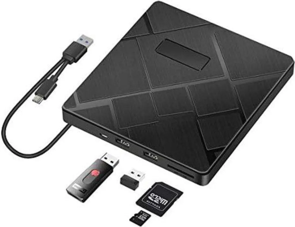 Lecteur CD/DVD externe pour ordinateur sans lecteur avec hub USB C