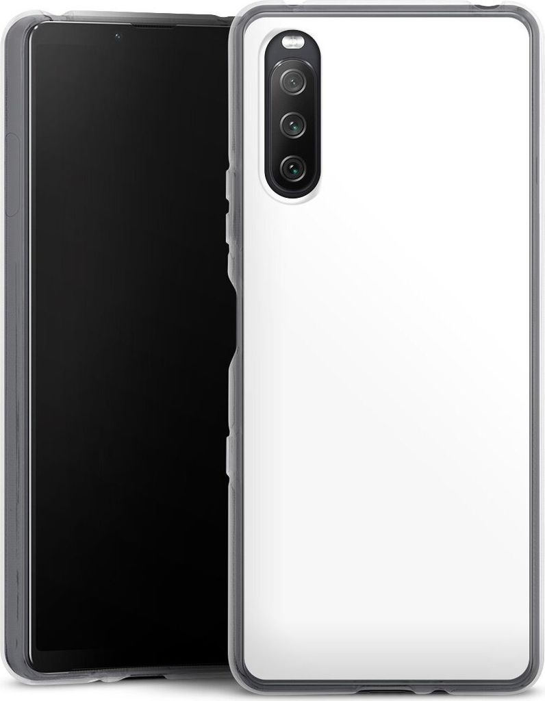 DeinDesign Handyhülle für Sony Xperia 10 III Silikon Hülle Case Smartphone Schutzhülle Farbe einfarbig weiß