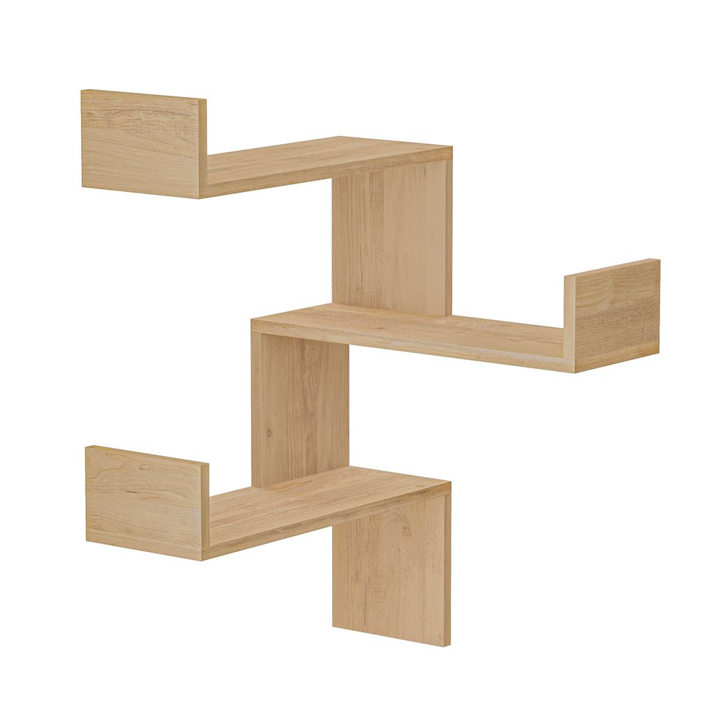 DECORTIE Luksa Eckwandregal Modernes Bücherregal Eiche 60 x Produktbild 
