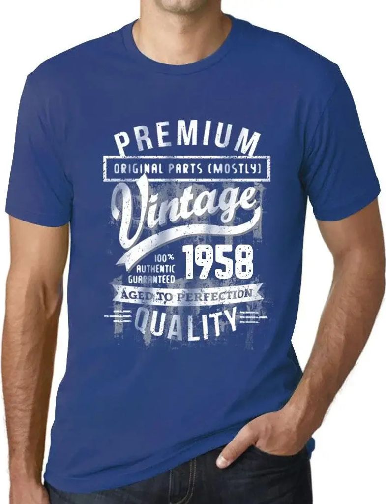 Herren Grafik T-Shirt Originalteile (meist) bis zur Perfektion gealtert 1958 – Original Parts (Mostly) Aged to Perfection 1958 – Geschenk 66.