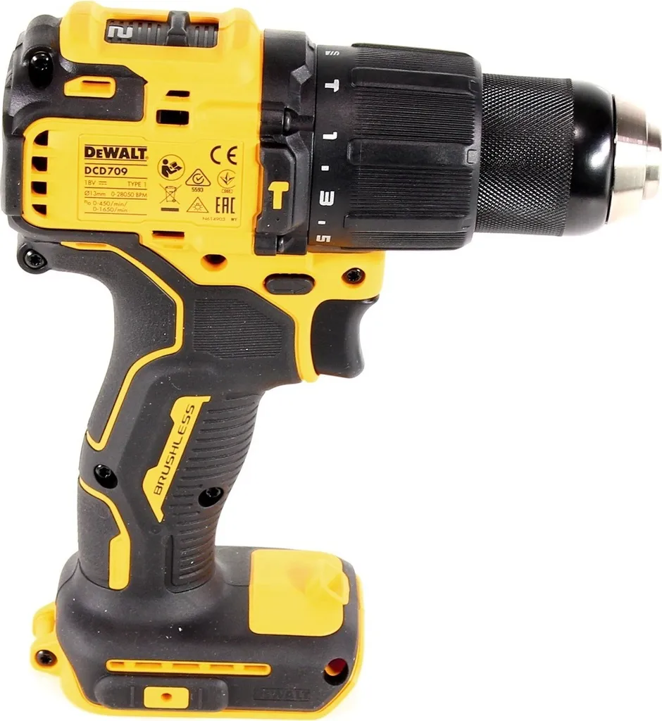 Perceuse visseuse à percussion sans fil 18V DeWalt DCD 709 N - 65 Nm - 4
