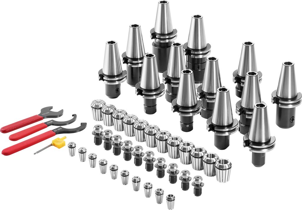 VEVOR CAT40 Spannzangenhalter ER 16/32 Spannzangensatz, 35-teilig, SLN FMB ER16/32 APU Werkzeughalter Federstahl-Spannzangenfutter mit 10 Anzugsbol...