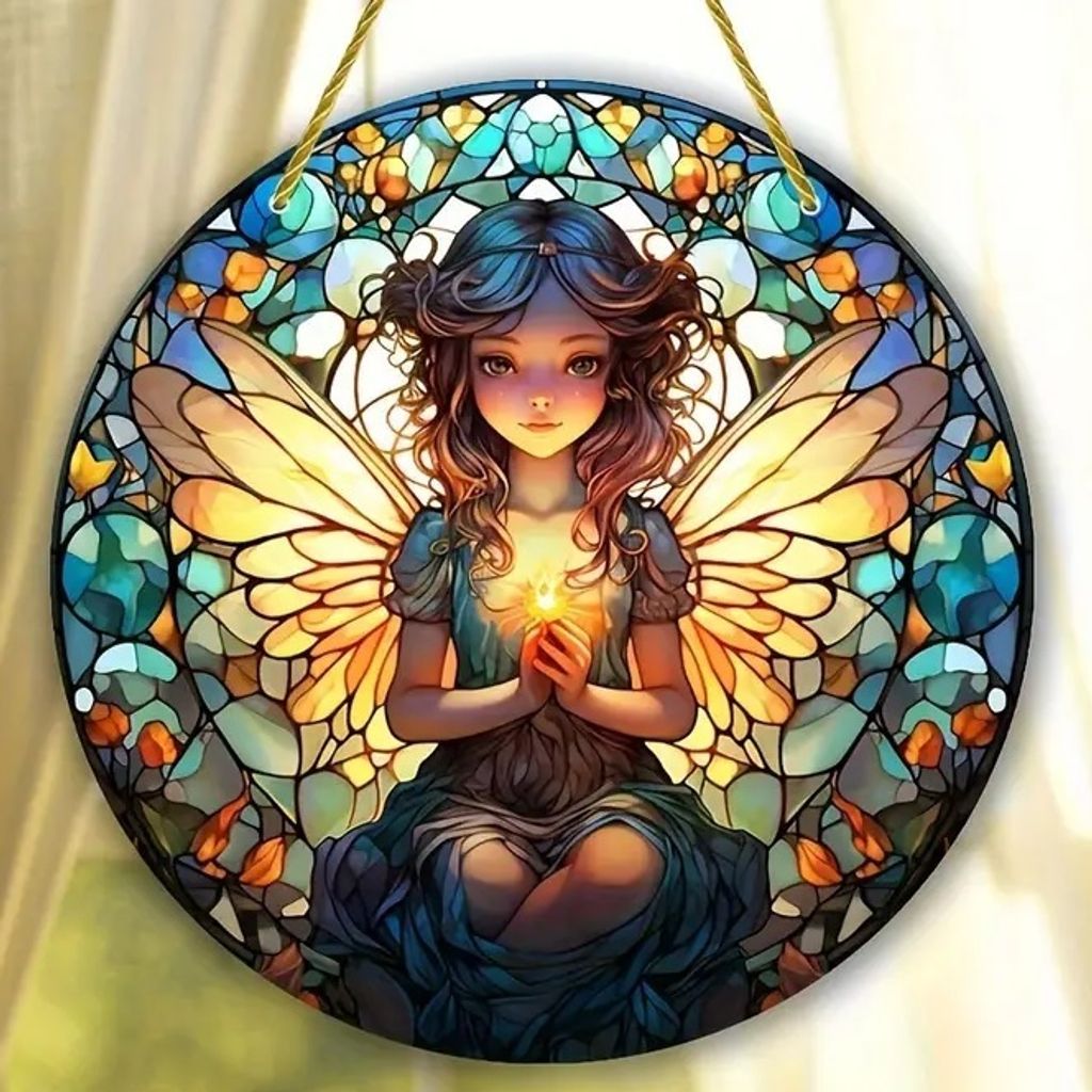 Łapacz Słońca Fairy - Witraż z Wróżką | Urok i Harmonia Zdjęcie produktu 