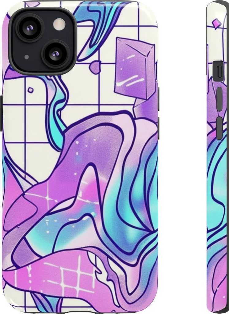 Abstraktes Kristall-Vaporwave-Muster – Hülle Kompatibel mit iPhone 13