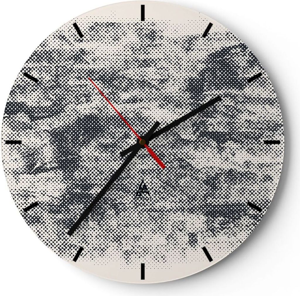 Wanduhr - Rund - Glasuhr - Schwarz Hintergrund Farbe - 30x30cm - Schleichendes Uhrwerk - Lautlos - zum Aufhängen bereit - Dekoration Modern - Wand...