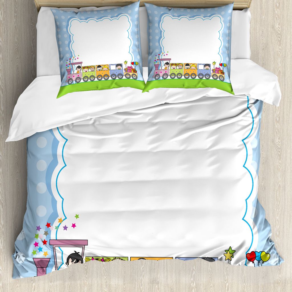 ABAKUHAUS Party Bettbezug, Zug-Kinder, Milbensicher Allergiker geeignet mit Kissenbezügen, 155 cm x 220 cm - 80 x 80 cm, Mehrfarbig