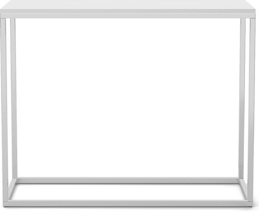 BETTSO Konsole für Flur elegante Schminktisch WELL 100cm Weiß mit Verchromtembeinen