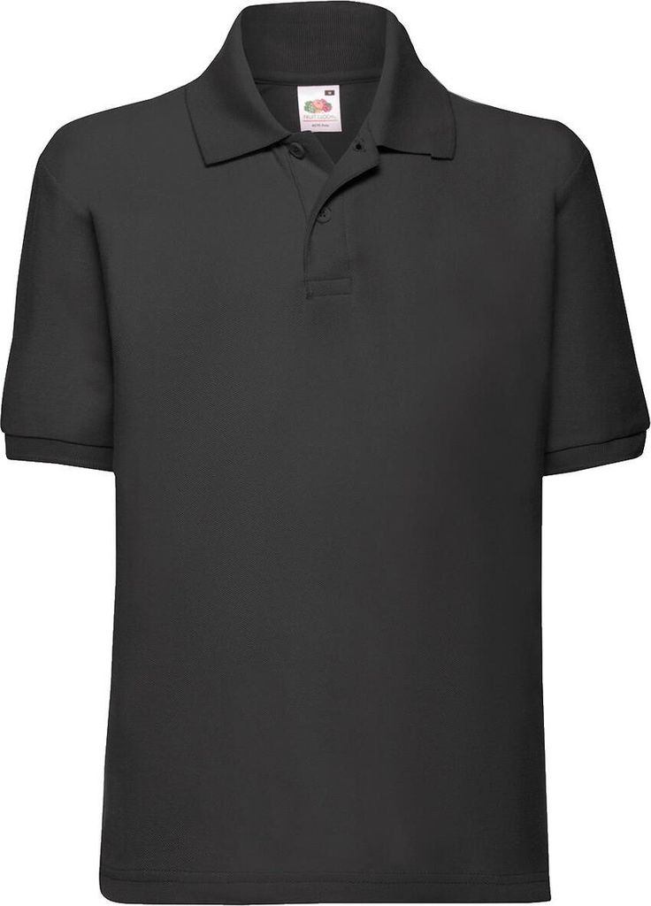 F502K - Fruit of the Loom Kids ́ 65/35 Polo Black 140
