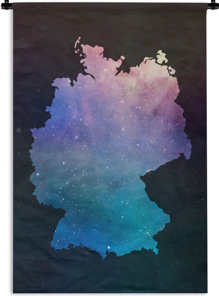 MuchoWow® Wandteppich Wandbehang Karte - Deutschland - Produktbild 