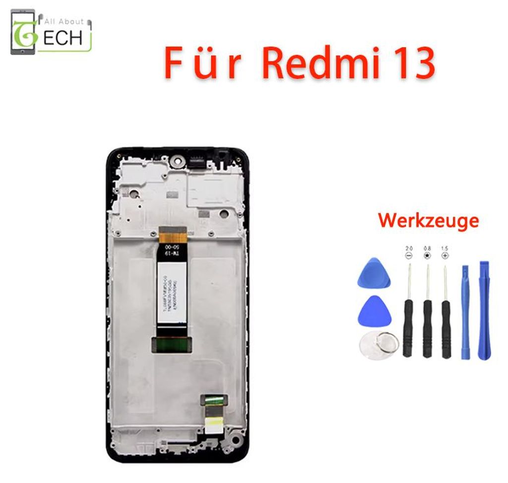 Für Xiaomi Redmi 13 24040RN64Y LCD Display mit Rahmen Produktbild 