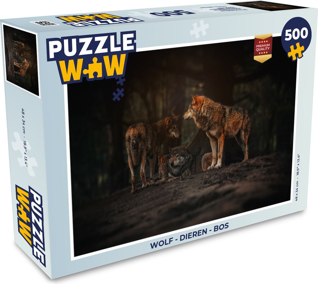MuchoWow Puzzle 500 Teile Wolf - Tiere - Wald - 500 Teile - Kinder - Selberbauen - Puzzlespiele