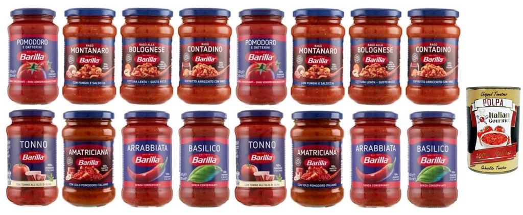 Barilla Pastasaucen Testpaket 16er Mix (8 x 400g + 8 x Produktbild 