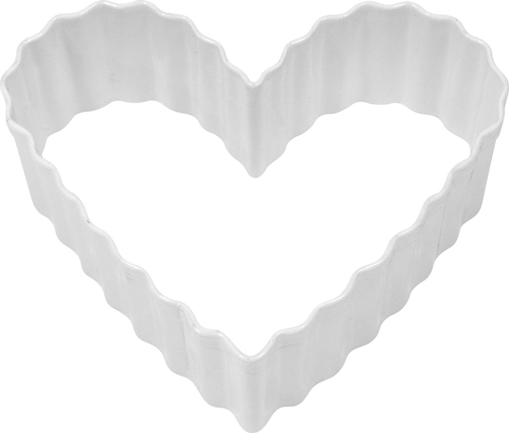 Anniversary House - Keksausstecher, Geriffeltes Herz SG26932 (12,7 cm x 12,7 cm x 2,5 cm) (Weiß)