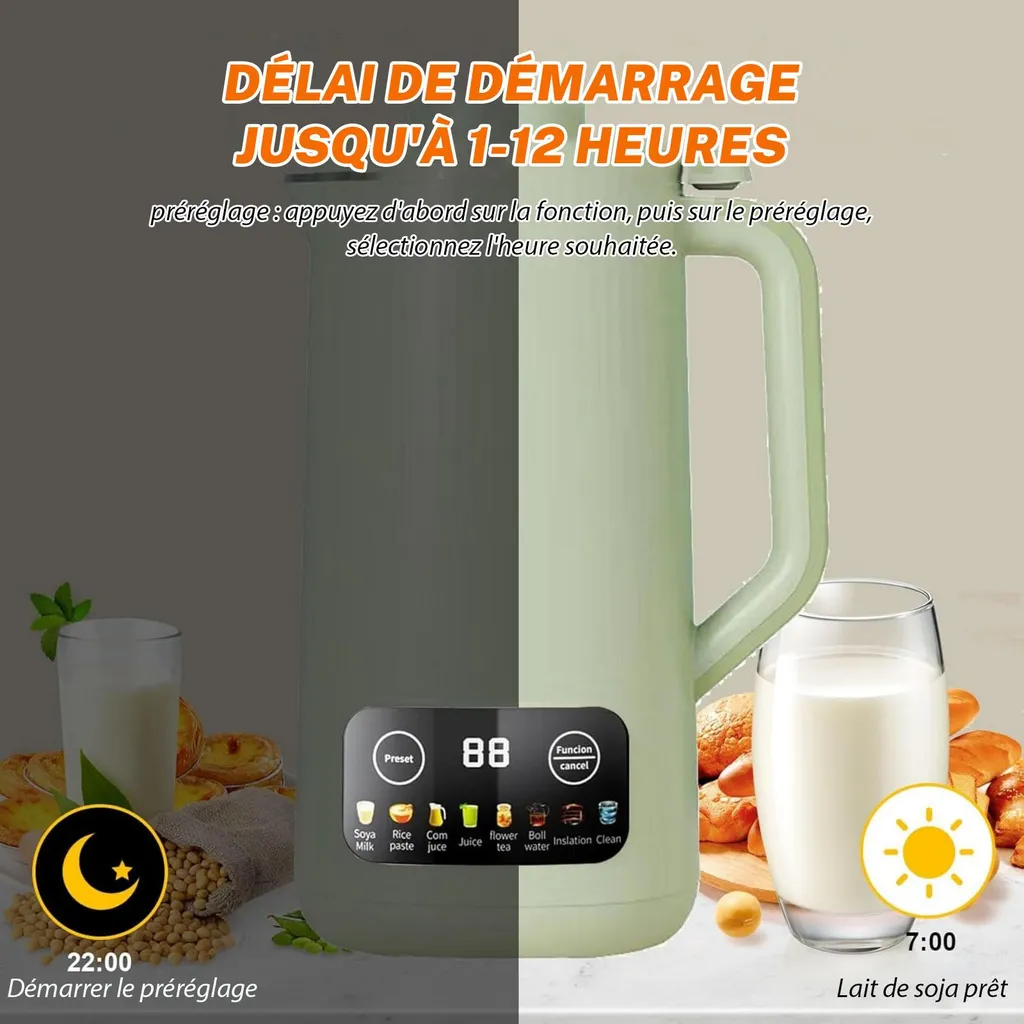 Blender chauffant 8 programmes avec fonction autonettoyante 600ml