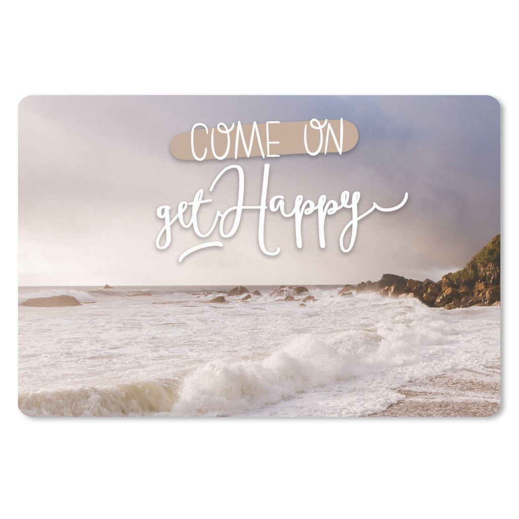 MuchoWow Mauspad Mousepad Sprichwörter - Zitate - 'Komm, werde glücklich' 27x18 cm - Mousepads - Maus Mat - Pad - Mausunterlage - Büroartikel ...