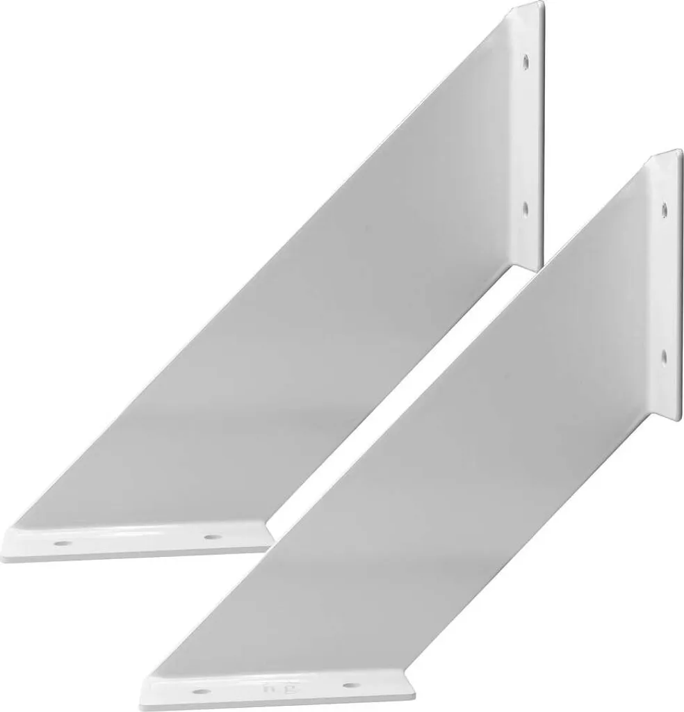 Natural Goods Berlin Supporto per scaffale LICHTENBERG, supporto per scaffale, metallo, montaggio a parete, supporto per scaffale, scaffale a parete, stretto per cucina e ufficio, profondità 200 mm, grigio, 2 pezzi - 1