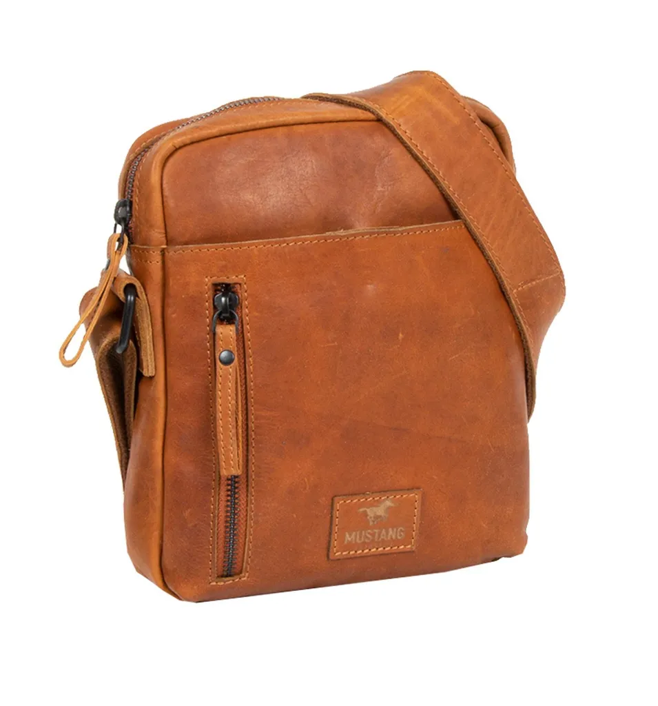 Borsa Crossover MUSTANG San Marino Pelle Cognac - Spaziosa e Robusta
