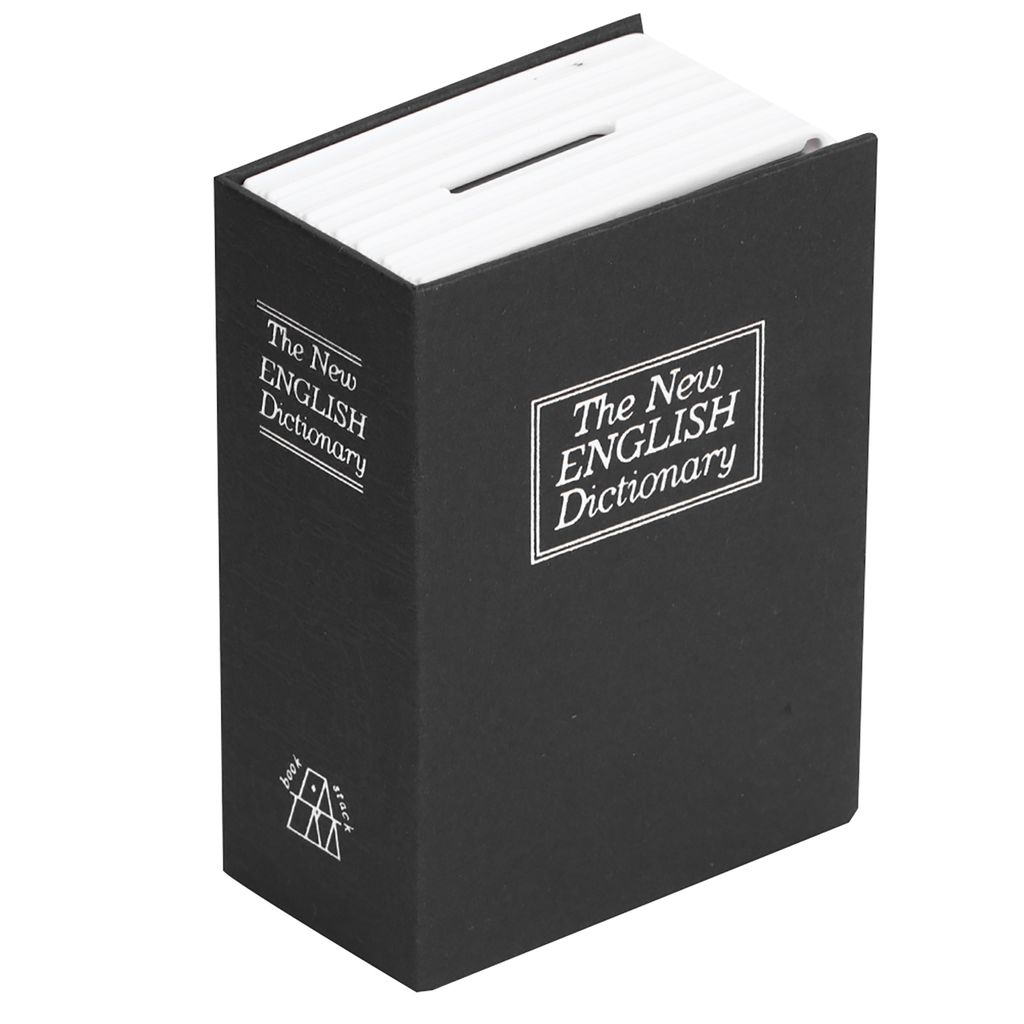 Mini Simulation Buch Safe Storage Box Geld Bargeld Schmuck Sicherheit Lock Case mit Schlüssel