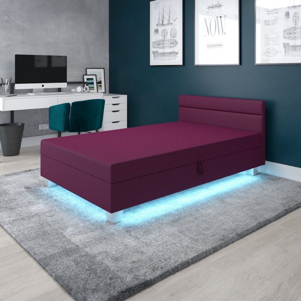 Einzelbett mit Polsterung 80x195 GITA 1 - lila