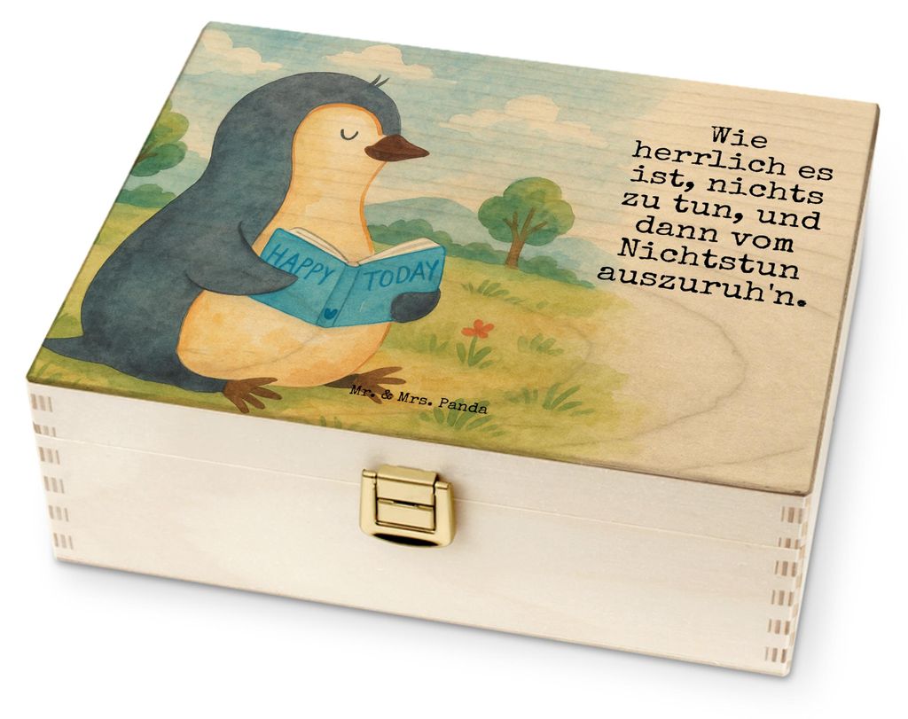 Mr. & Mrs. Panda Aufbewahrungsbox für Teebeutel Pinguin Buch Design - Weiß - Geschenk, Paare, Tee Box, Ferien, Aufbewahrung, Teedose, Urlaub, Tee...