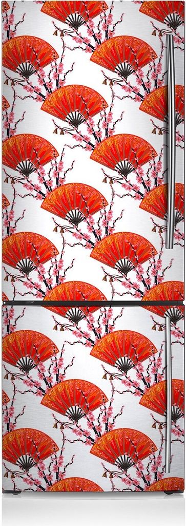 Kühlschrankmagne Kühlschrank Aufkleber Magnetfolie Dekoration 60x180 cm - Japanischer Fan.
