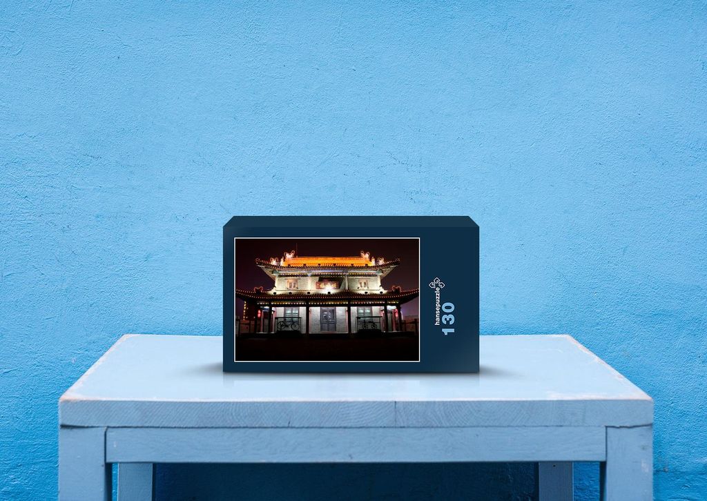 hansepuzzle 32725 - China Puzzle, 130 Teile, Gebäude, 28,7 x 20,0cm mit hochwertiger Aufbewahrung, Kartonbox und wiederverschließbarem Beutel