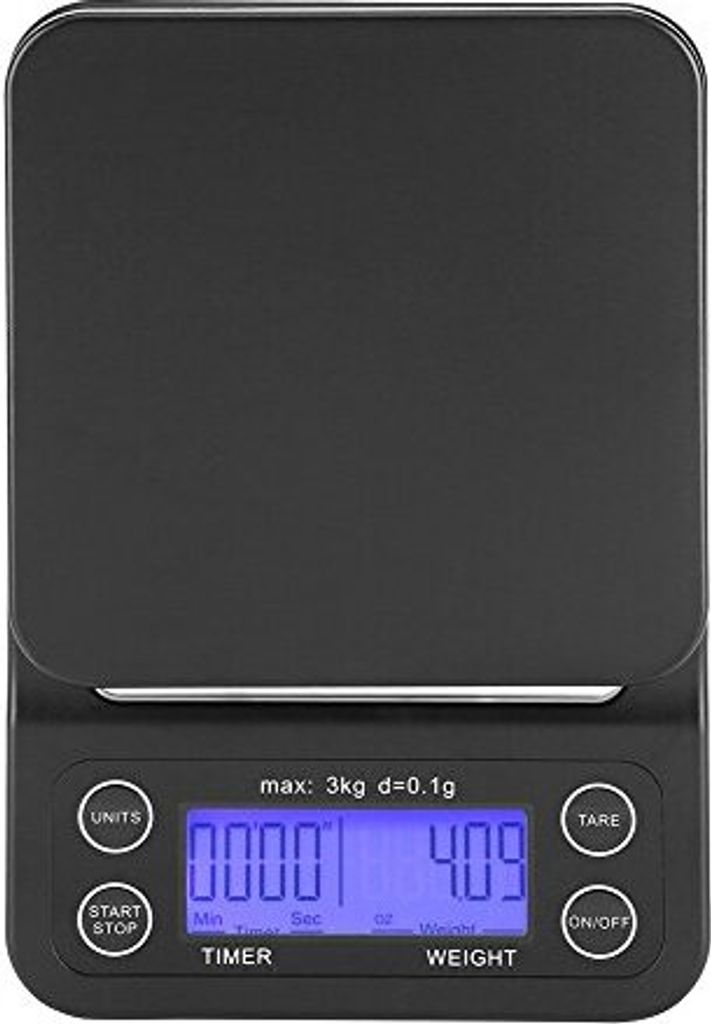 3 kg/0,1 g elektronischer LCD Digital Kitchen Food -Skala Tropfkaffee -Waage -Timer (bläulich violett)