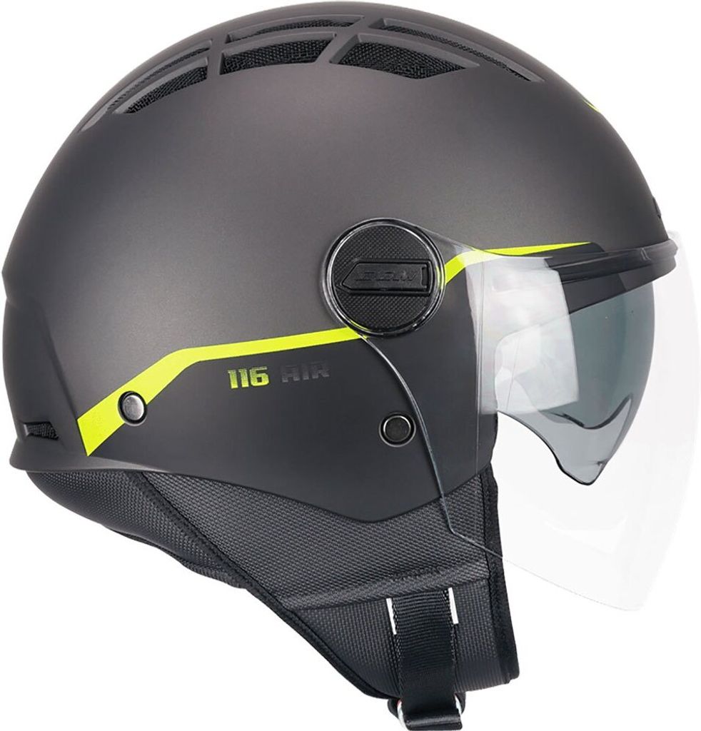 Jet Helm CGM 116G AIR BICO Graphit Matt Fluo Gelb größe L
