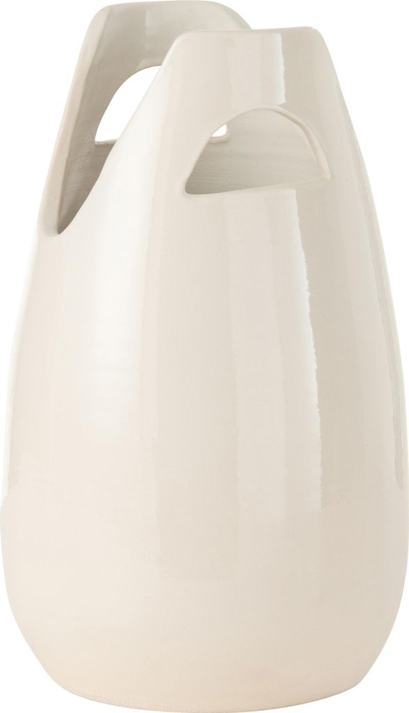J-Line Vase Henkel Keramik Weiss Large