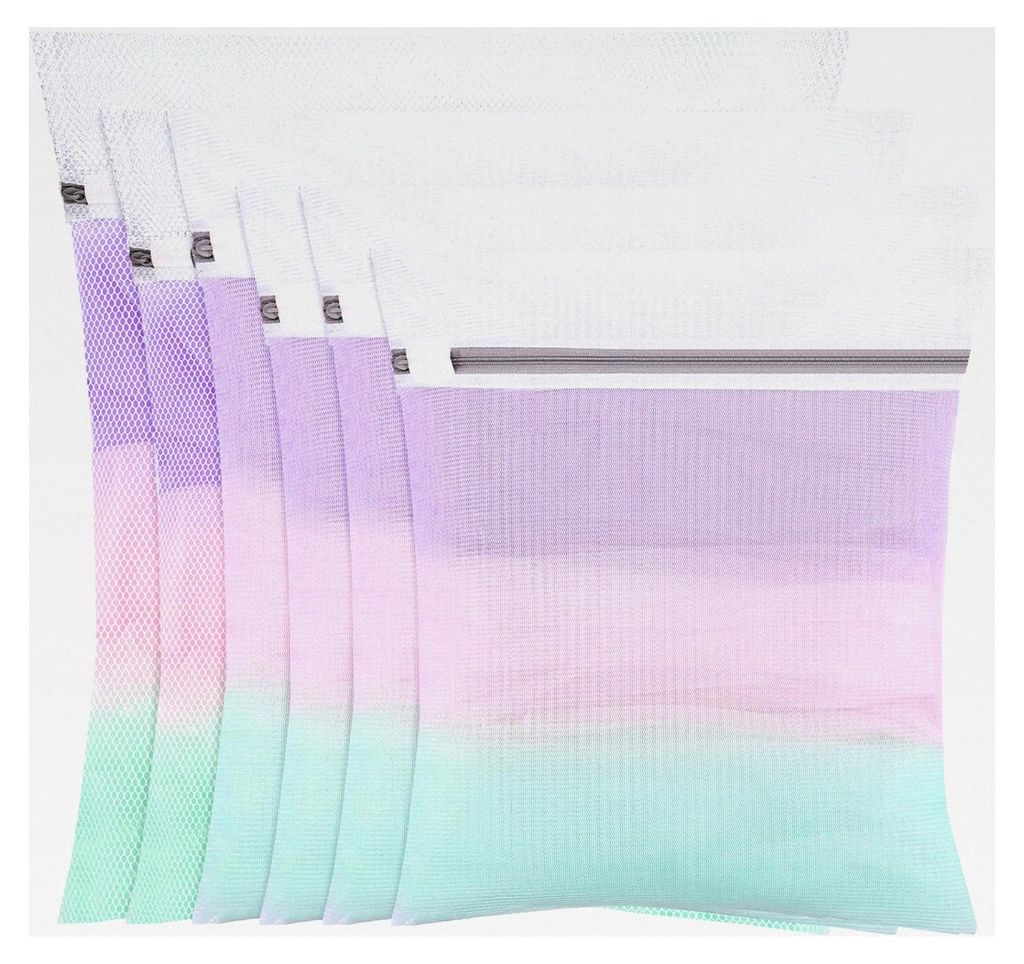 6 Wäschenetze für Waschmaschine in 4 Größen, Wäschesäcke mit Reißverschluss für Hemden, Pullover, Mäntel, Jeans, Unterwäsche und Babyklei...