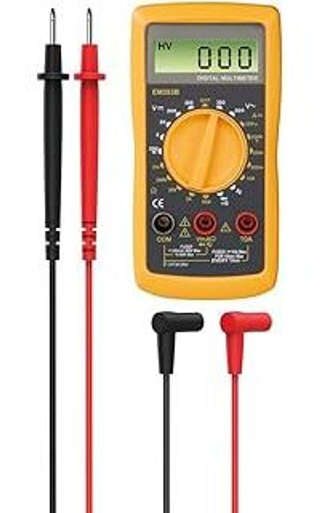 Multimeter, digital, CAT III (Messgerät für Spannung, Strom, Widerstand, nutzbar als Spannungsprüfer, Multifunktions Strommessgerät, Polarität...
