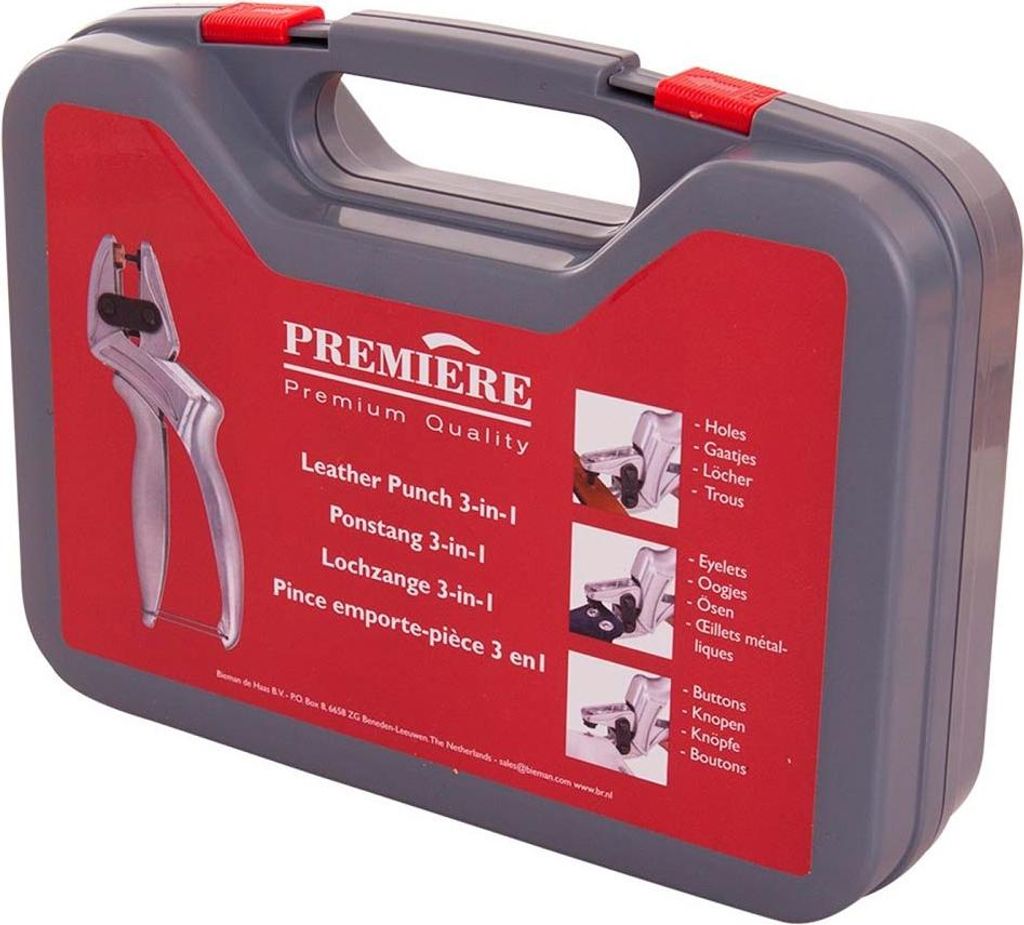 Premiere Leder Punch 3-in-1 Werkzeugkasten Grau Grau One Size