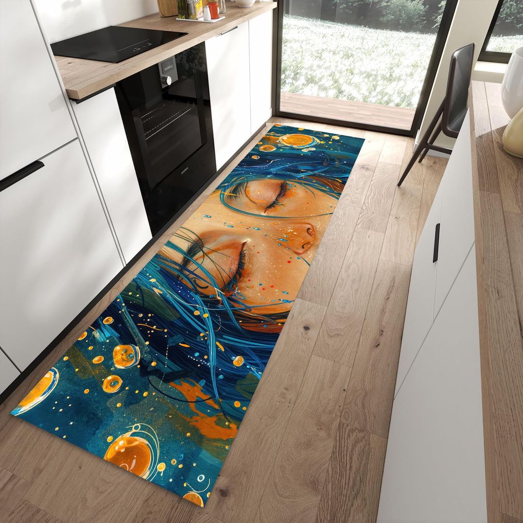 Küchenteppich 80x280cm rutschfest & abwischbar PVC Läufer - Traumhafte Illusion